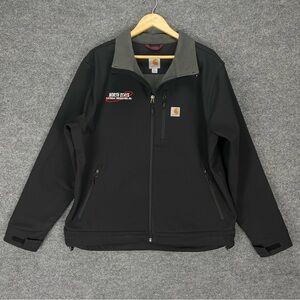 Carhartt Crowley Soft Shell Jacket Men's L Black Rain Defender Fleece Lined